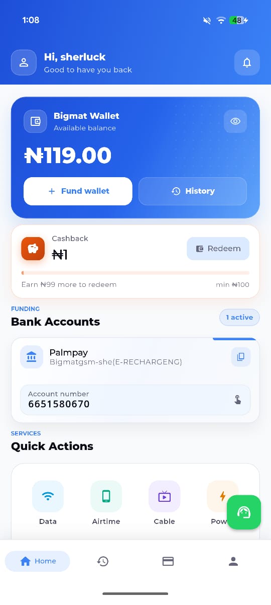 bigmatgsm mobile app screenshot
